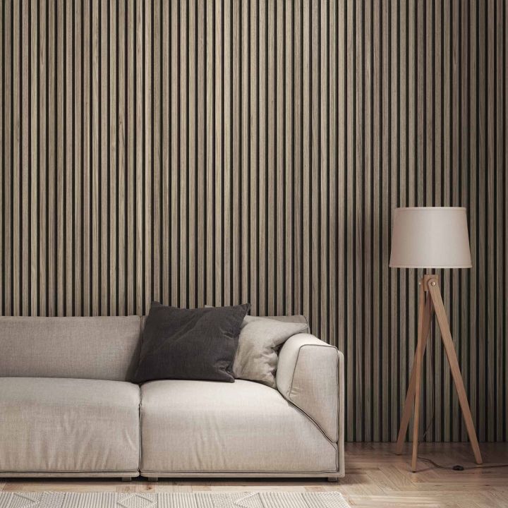 Acoustic Slat Wall Panel Walnut 2400 x 605mm 