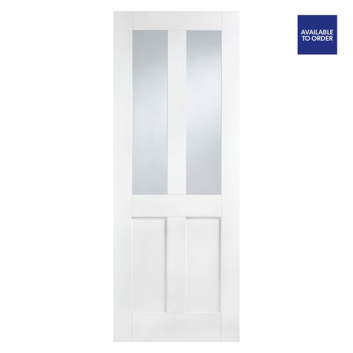 London Glazed 2 Panel Primed White Doors