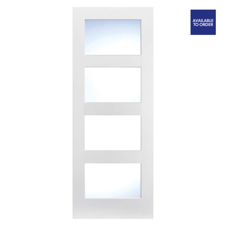 Shaker Glazed 4 Panel Primed White Doors