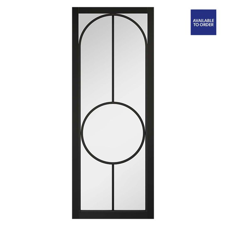 Bowery Clear Glazed Pre-Finished Black Door 1981 x 762mm