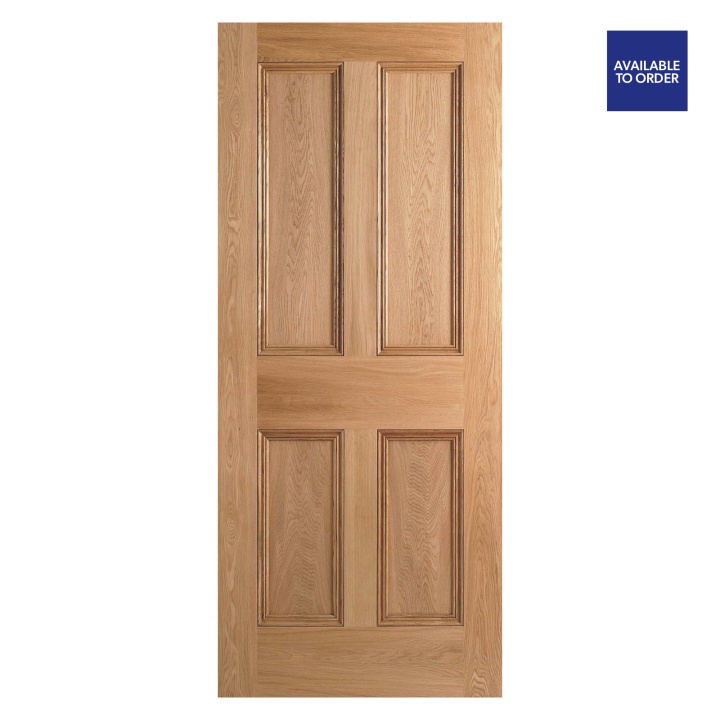 4 Panel Unfinished Oak FD30 Fire Doors