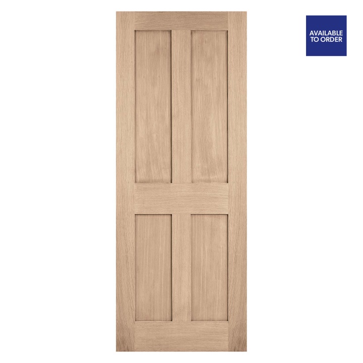 London 4 Panel Pre-Finished Oak FD30 Fire Door