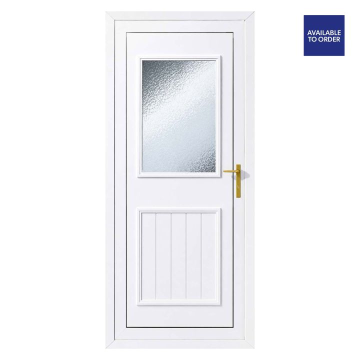 Chatsworth White uPVC Front Door Left Hand Two Panel Obscure Glass 920 x 2090mm