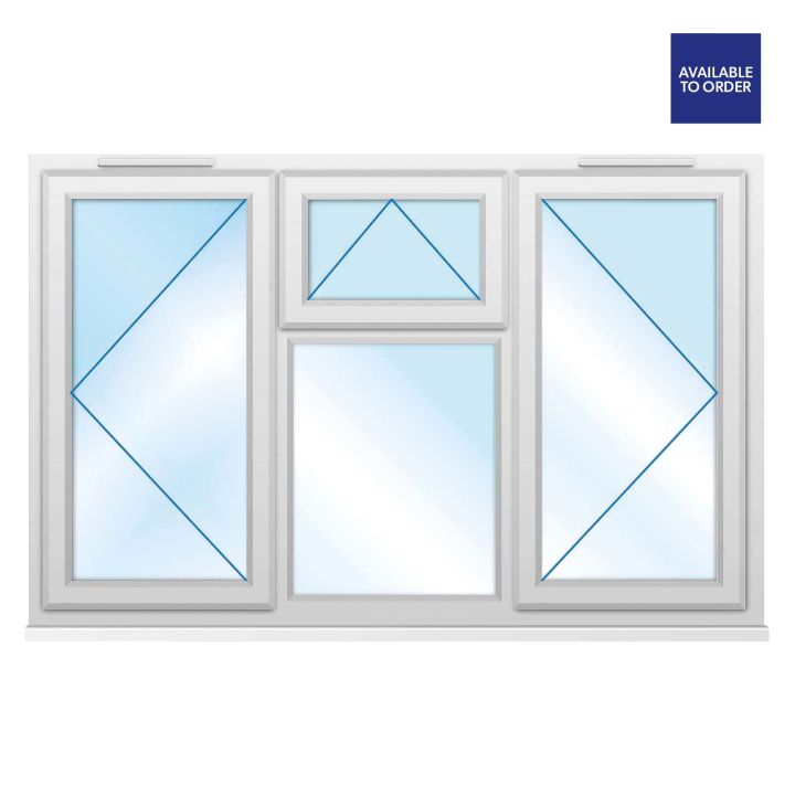 CWG Left & Right Side Hung with Top Opener Clear Triple Glazed White uPVC Window