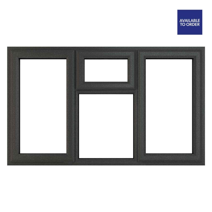 CWG Left & Right Side Hung with Top Opener Clear Triple Glazed Grey/White uPVC Window 