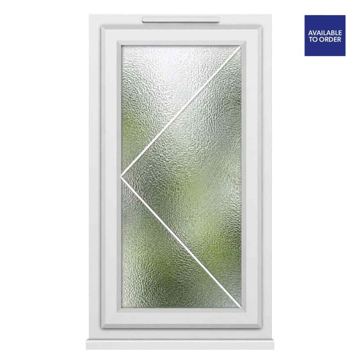 CWG Left Hand Side Hung Obscure Triple Glazed White uPVC Window