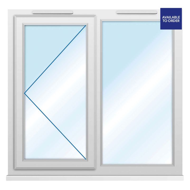 CWG Left Hand Hung with Fixed Panel Clear Triple Glazed White uPVC Window