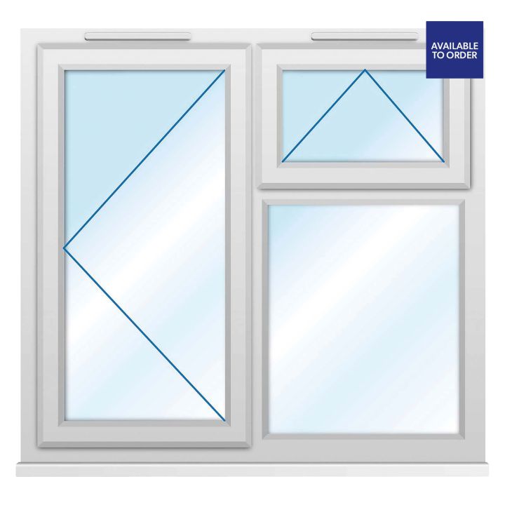 CWG Left Hand Side Hung with Top Opener Clear Triple Glazed White uPVC Window