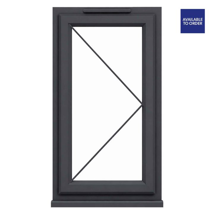 CWG Right Hand Side Hung Clear Triple Glazed Grey/White uPVC Window