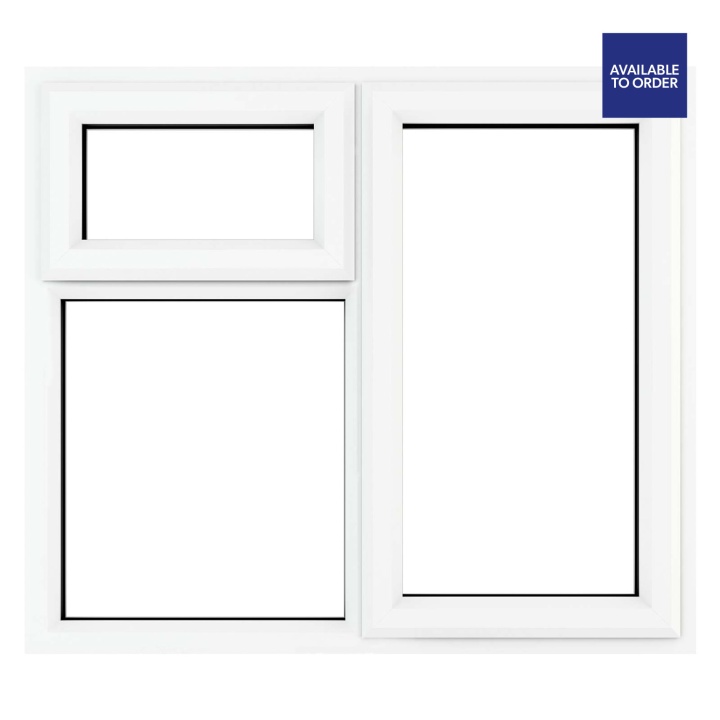 Crystal Right Hand Side Hung with Top Opener Clear Triple Glazed White uPVC Window