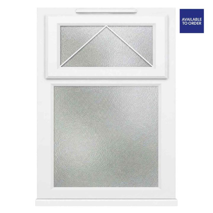 CWG Top Hung Over Fixed Light Obscure Triple Glazed White uPVC Window