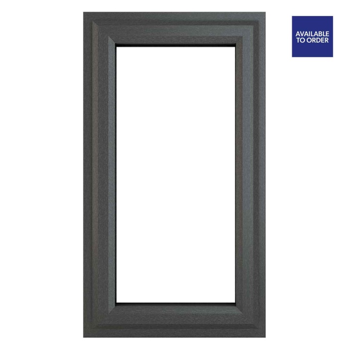 Crystal Top Hung Opening Clear Triple Glazed Grey/White uPVC Window
