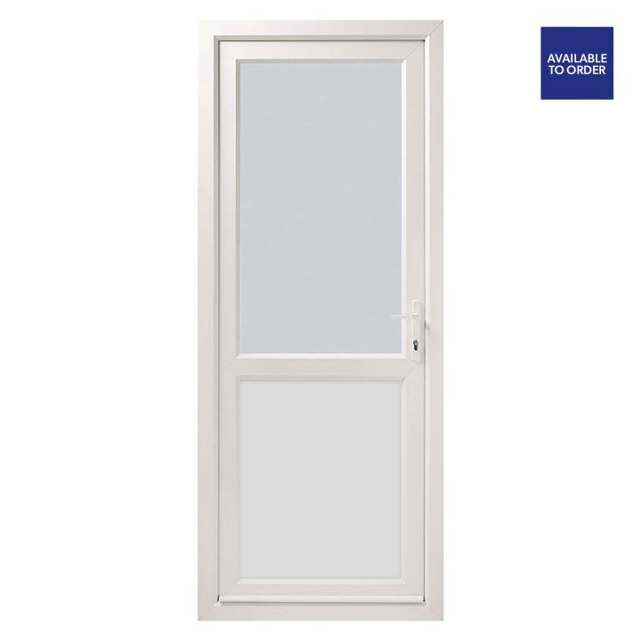 CWG Left Hand Half Clear Triple Glazed White uPVC Door