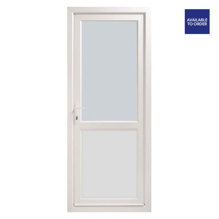 CWG Right Hand Half Clear Triple Glazed White uPVC Door