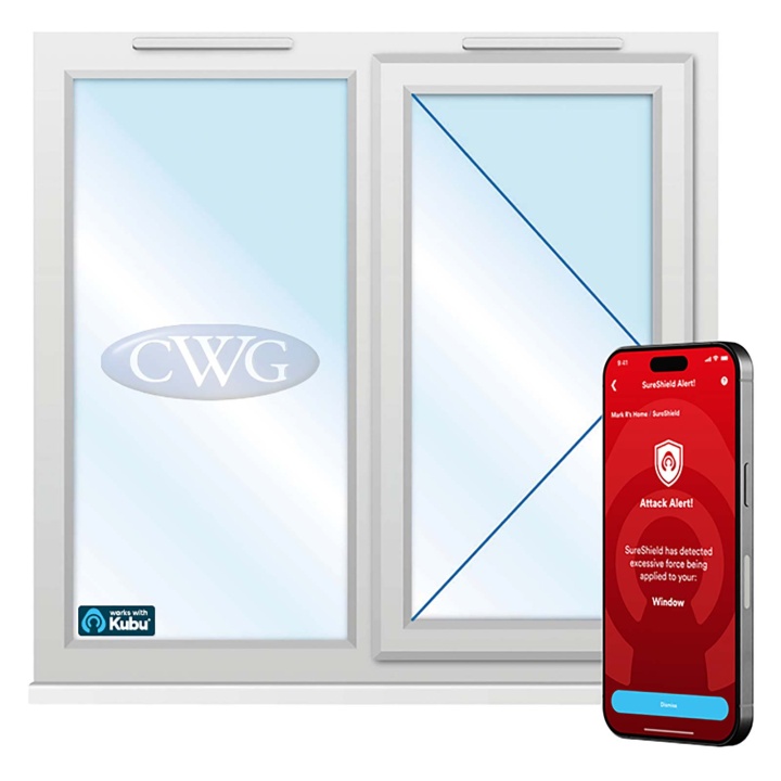 Smart Security Clear Glazed Right-Hung uPVC Window 1190 x 1040mm