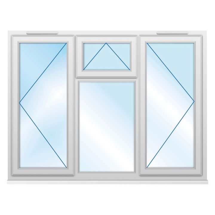 Smart Security Clear Glazed Four Pane uPVC Window 1770 x 1190mm