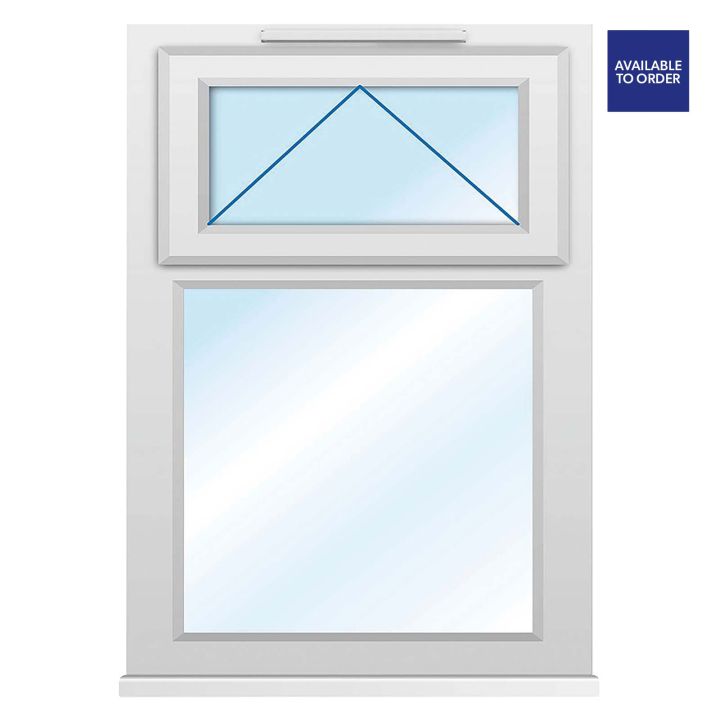 CWG Top Hung Over Fixed Panel Clear Glazed White uPVC Window