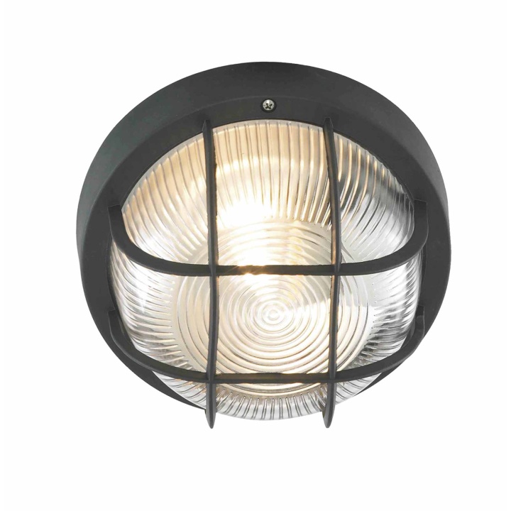 Zinc Mars Round Bulkhead Light Black IP44