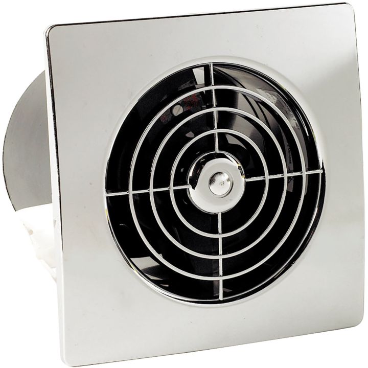 Manrose 100mm Wall Fan Chrome Low Profile Timer Model