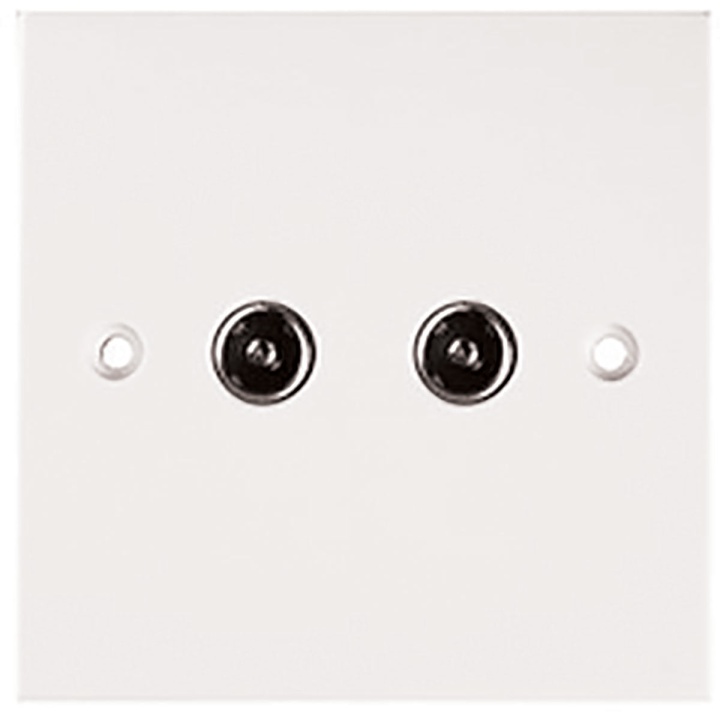 2 Gang Coax / TV Outlet White 