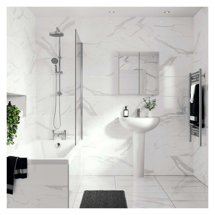 Calacatta White Porcelain Floor & Wall Tile 300 x 600mm