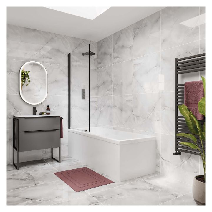 Grey Onyx Marble Polished Porcelain Floor & Wall Tile 600 x 1200mm