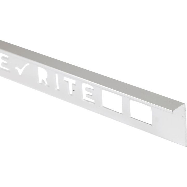 L Shaped Aluminium Tile Trim Silver 8mm x 2.4m