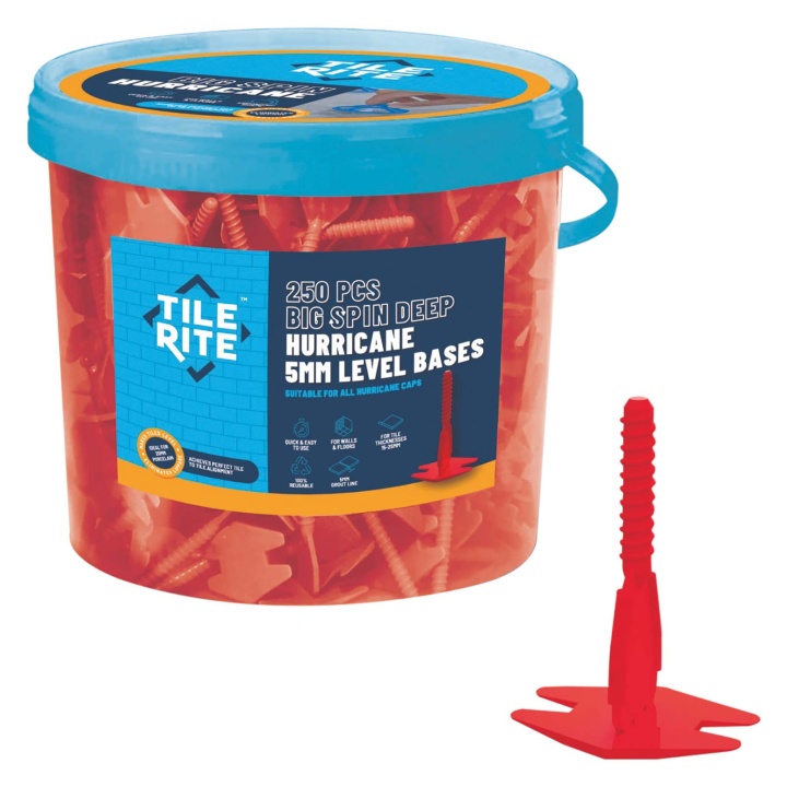Tile Rite Big Spin Hurricane 5mm Deep Spacer Levelling System Bases Pack of 250