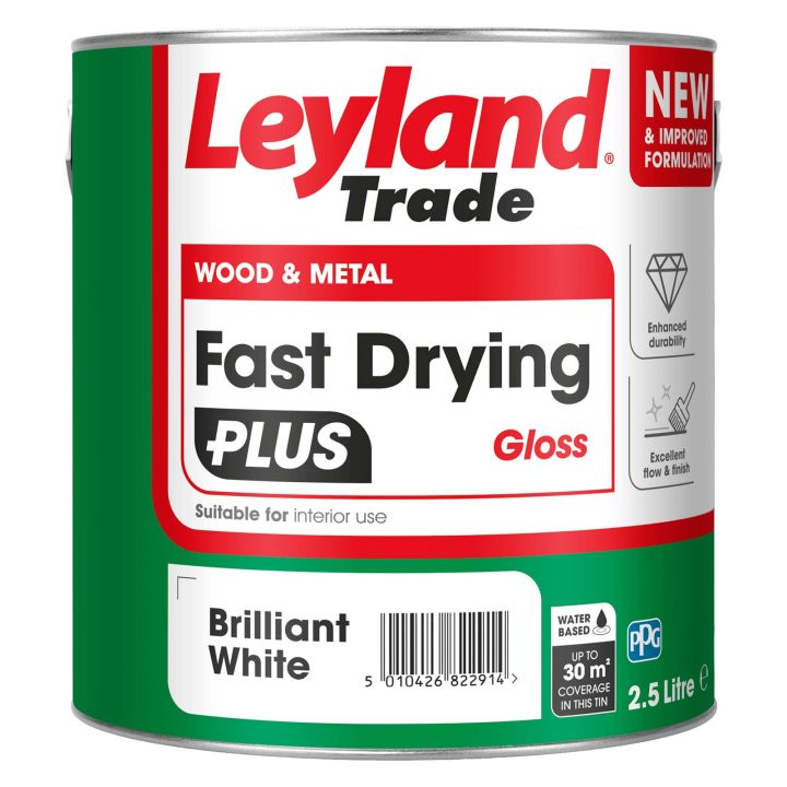 Leyland Fast Drying Plus Gloss Brilliant White 2.5L