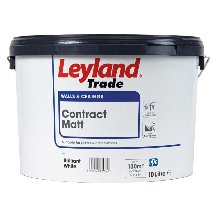Leyland Trade Contract Matt Emulsion Brilliant White 10L