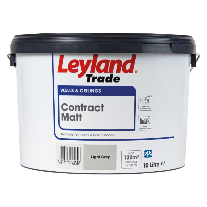 Leyland Contract Matt Emulsion Light Grey 10L