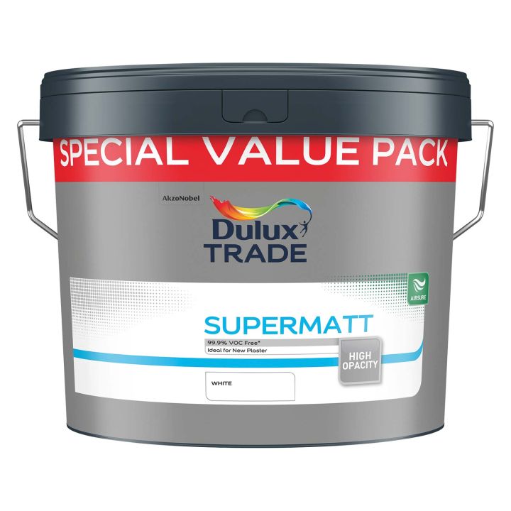 Dulux Trade Supermatt White Emulsion 12L