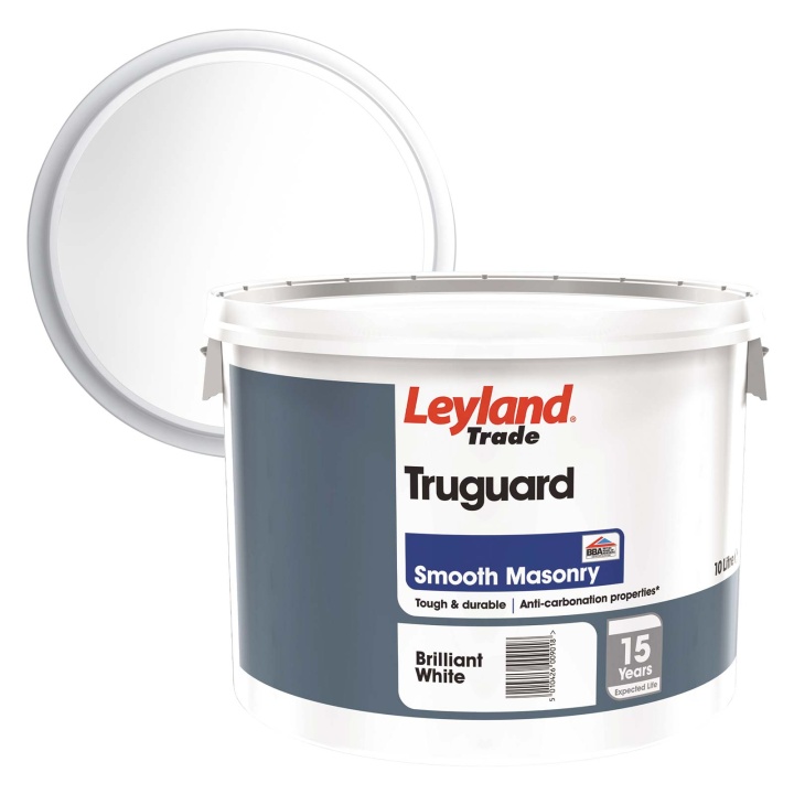 Leyland Trade Truguard Smooth Masonry Paint Brilliant White 10L