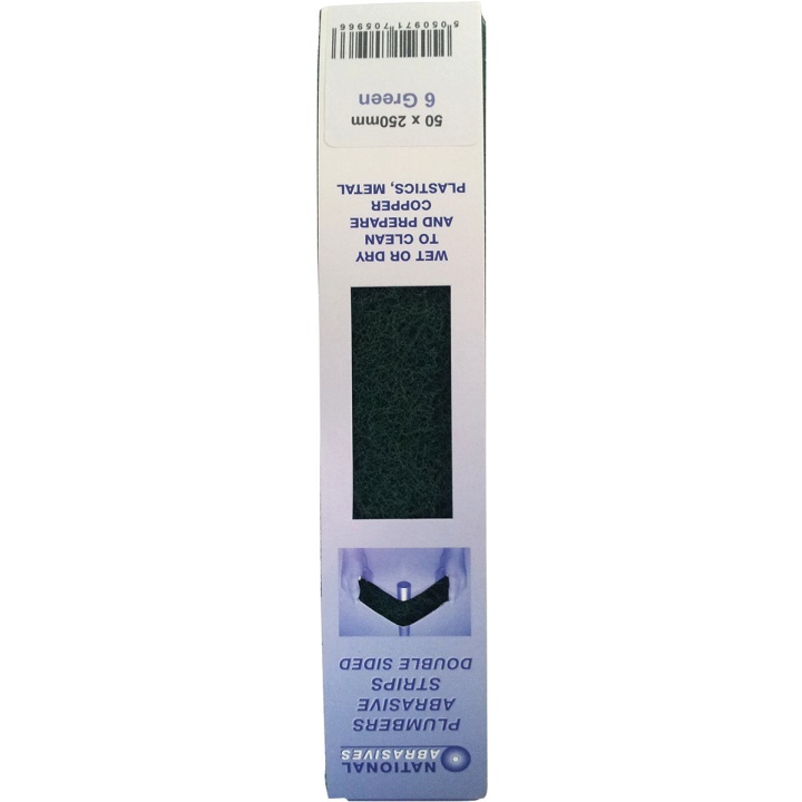 Abrasive Plumbing Strips Medium Grade Green 250 x 50mm Pack 6