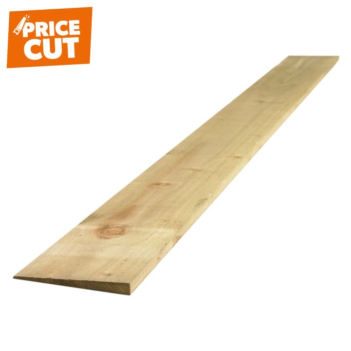 Treated Green Feather Edge Fence Board 125 x 22mm x 1800mm FSC®
