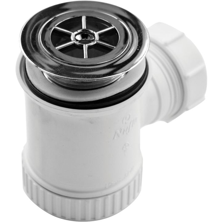 Shallow Shower Trap with Chrome Grid 40mm 
