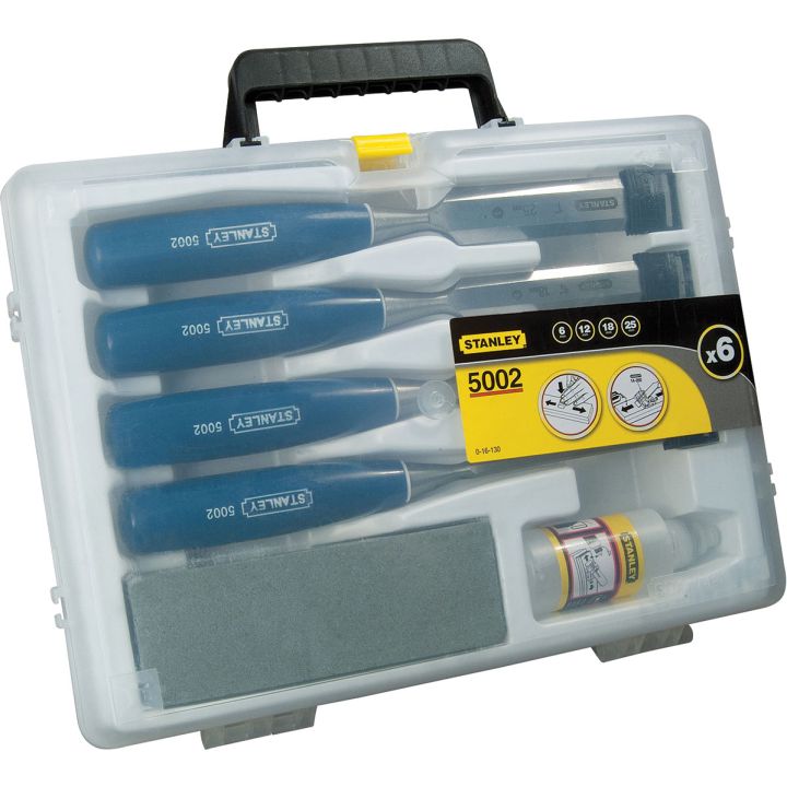 Set of 4 Bevel Edge Chisels  & Oilstone