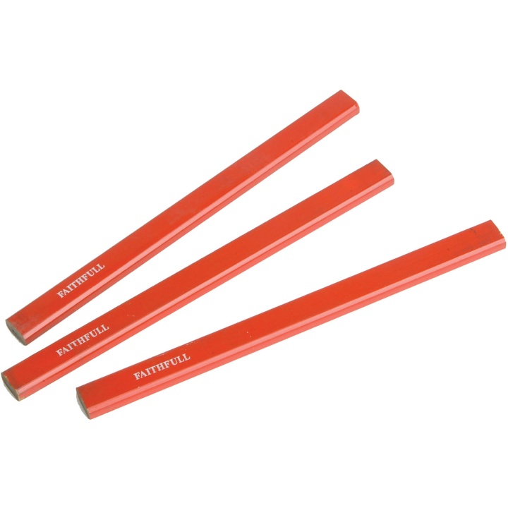 Medium Red Carpenter's Pencils Pk 3