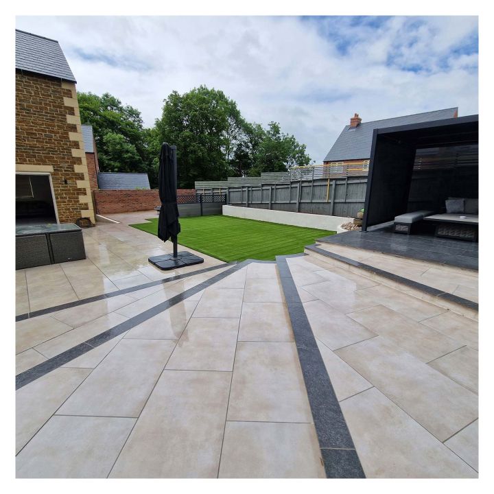 Vitripiazza Dusk Sand Porcelain Paving Slabs 900 x 600 x 20mm Pack of 2