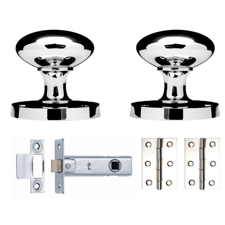 Victorian Mortice Knob Pack Polished Chrome 