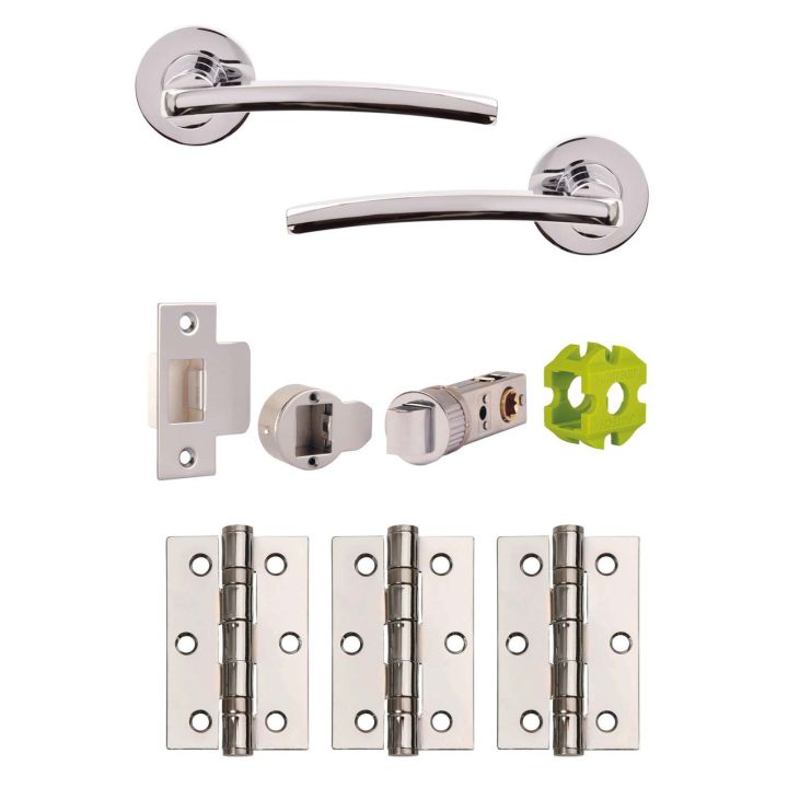 Jigtech Condor Door Handle Pack Polished Chrome 