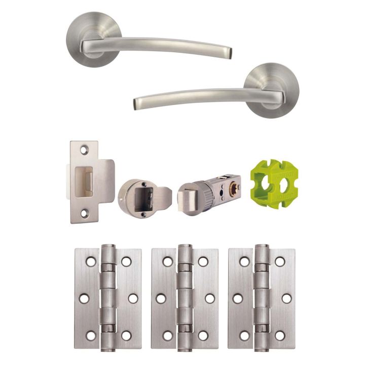 Jigtech Condor Door Handle Pack Satin Chrome 