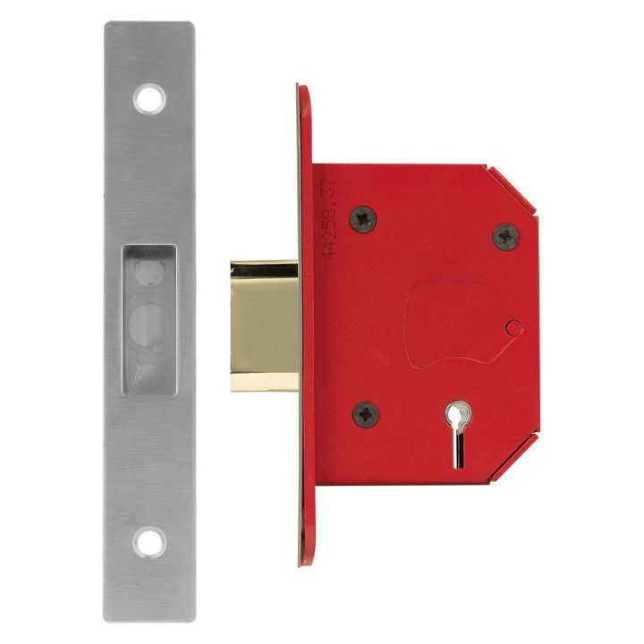 StrongBOLT 5 Lever Mortice Deadlock 2.5" Stainless Steel 