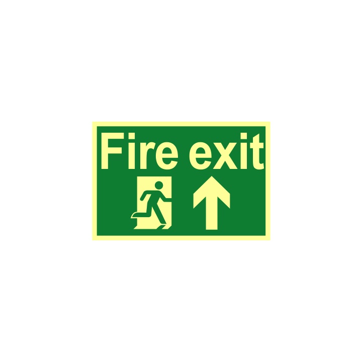 Fire Exit Sign Arrow Up 300 x 200mm