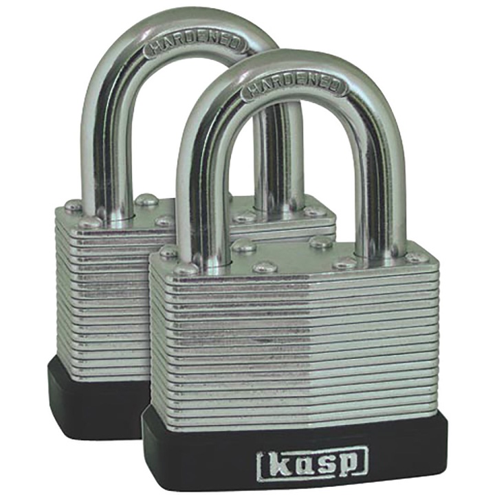 Kasp Keyed Alike Padlock Laminated 40mm Pack 2