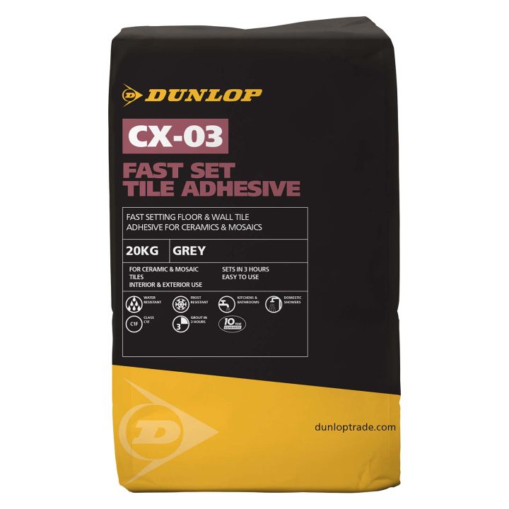 Dunlop CX-03 Fast Set Tile Adhesive Grey 20kg