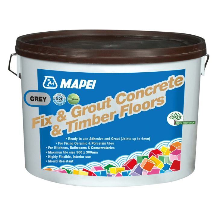 Mapei Fix & Grout Concrete & Wooden Floor Adhesive Grey 15kg