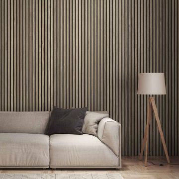 Acoustic Slat Wall Panel Walnut 2400 x 605mm 