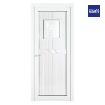 Crystal Right Hand Two Panel Obscure Glass Chatsworth White uPVC Front Door 920 x 2090mm