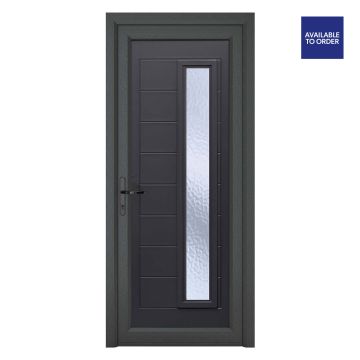Right Hand Long Glass Panel Monaco Grey/White uPVC Front Door 920 x 2090mm  